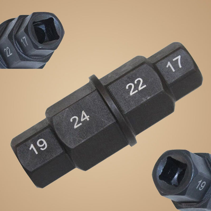 1* Motorcycle Hex Spindle Wrench Key Tool 3/8" Square Drive 17mm 19mm Nice