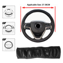 1 x 37-38CM PU Leather Car Steering Wheel Cover Breathable Anti-slip Protector