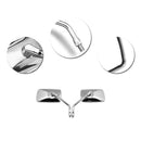 Pair 10mm Motorcycle Motorbike Scooter Rod Rearview Side Mirror Clear Universal