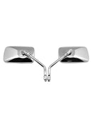 Pair 10mm Motorcycle Motorbike Scooter Rod Rearview Side Mirror Clear Universal