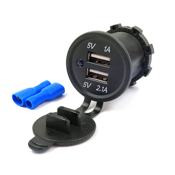 Dual USB Car Cigarette Lighter Socket Splitter Charger Power DC12 20A / DC24V 10