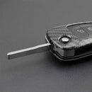1Pc For Ford Focus/Kuga Carbon Fiber Car Key Fob Case Cover Chain Ring Keychain