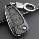 1 Pcs Carbon Fiber Car Key Chain Ring Case Cover For Ford Focus/Kuga/Escape