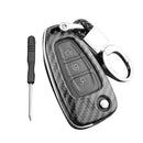 1 Pcs Carbon Fiber Car Key Chain Ring Case Cover For Ford Focus/Kuga/Escape