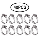 40pcs Hose Clamp Adjustable Pipe Tube Clamps 304 Stainless Steel Clips