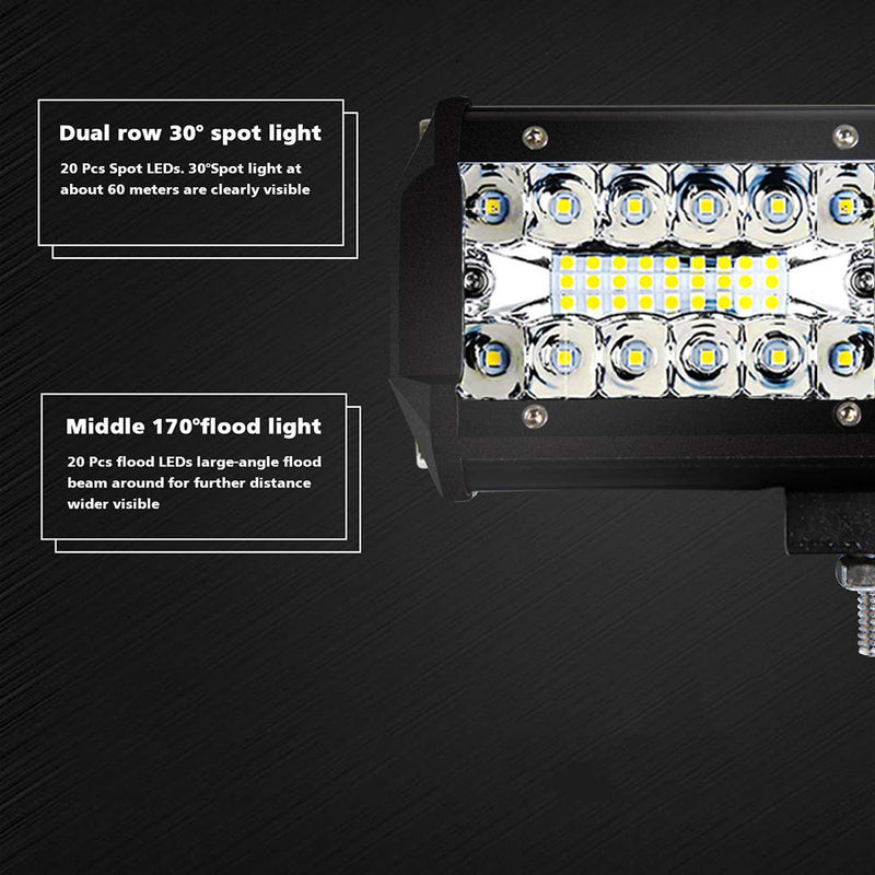 1 X 7inch 120W LED Work Light Bars Offroad Spotlight Work Driving Lamps