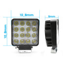 2x Square 48W LED Work Light 10-60V Off Road Flood Spot Lamp For Car Truck SUV