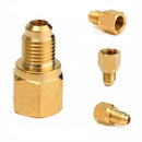2x Refrigerant Tank Adapter 1/2'' ACME Female x 1/4'' Male Flare Fitting Hot