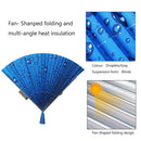 1Pc Blue Sunshade with 2 Glass Suckers for Car Auto Aluminum Foil