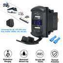 Universal Rocker Style Car USB Charger with Blue LED Light Dual USB Power Socket