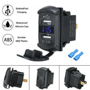 Universal Rocker Style Car USB Charger with Blue LED Light Dual USB Power Socket