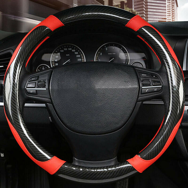 1 x Handmade Carbon Fiber Steering Wheel  Protector for Car Truck Van SUV New