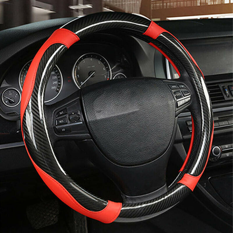 1 x Handmade Carbon Fiber Steering Wheel  Protector for Car Truck Van SUV New