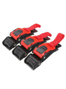3X Plastic Motorcycle Helmet Speed Clip Chin Strap Quick Release Pull Buckle Red