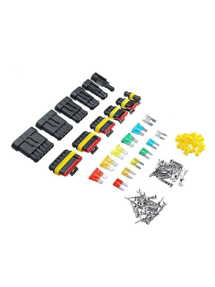 1 x Car Electrical Wire Cable Connector 1-6Pin Way Plug & Blade Fuses Kit New