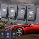 4X Universal 4 Pin Car Fog Light Rocker Switch Toggle LED On-Off Button DC12V
