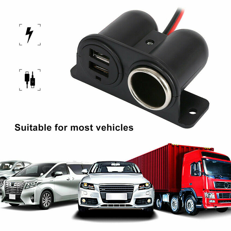 1 piece Splitter-Adapter Car-Cigarette-Lighter-Socket Dual-Usb-Charger 2-Way Hot