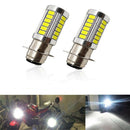 2pcs H6 5630 33SMD White LED Headlight Car Motorcycle Fog Light Turn/Brake Light