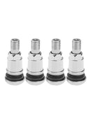 4X Bolt-in Stainless Steel Motorcycle Tubeless Wheel Tire Valve Stem w Dust Cap