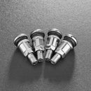 4X Bolt-in Stainless Steel Motorcycle Tubeless Wheel Tire Valve Stem w Dust Cap