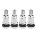 4X Bolt-in Stainless Steel Motorcycle Tubeless Wheel Tire Valve Stem w Dust Cap
