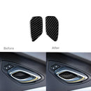 2x Carbon Fiber Interior Door Handle Bowl Cover Trim For Chevrolet Camaro 17-19