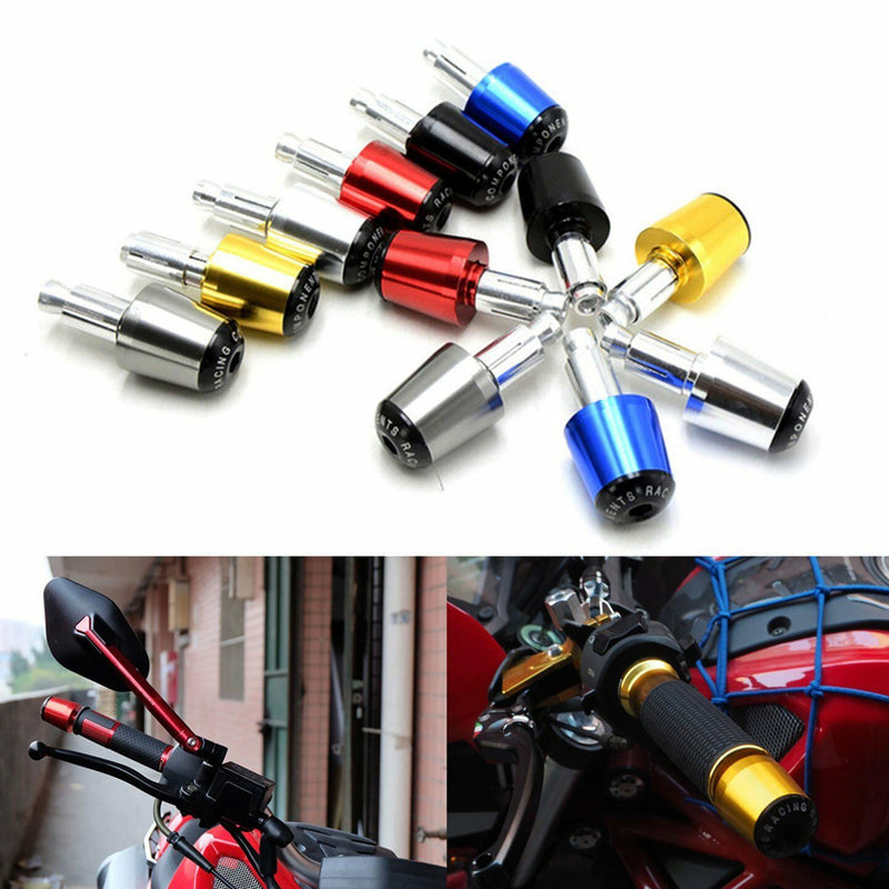 2pcs 7/8'' Motorcycle Handle Handlebar Grips Bar End Cap Plugs Slider Aluminum