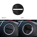 Black Carbon Fiber Center Steering Wheel Panel Cover Fits For Chevrolet Camaro