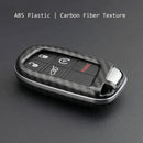 Fit for Jeep Dodge Chrysler Car Key Cover Case Ring Fob Chain Carbon Fiber Black