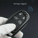 Fit for Jeep Dodge Chrysler Car Key Cover Case Ring Fob Chain Carbon Fiber Black