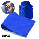 50 X Absorbent Microfiber Towel Car Home Kitchen Washing Clean Wash Cloth Blue