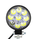 2X Round 27W 9-LED Work Light 9V-30V Off-Road Flood Spot Lamp Car ATV UTV SUV