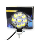 2X Round 27W 9-LED Work Light 9V-30V Off-Road Flood Spot Lamp Car ATV UTV SUV