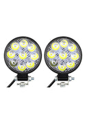 2X Round 27W 9-LED Work Light 9V-30V Off-Road Flood Spot Lamp Car ATV UTV SUV