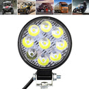 2X Round 27W 9-LED Work Light 9V-30V Off-Road Flood Spot Lamp Car ATV UTV SUV