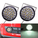 2Pcs 12V 18LED Car Lights Flexible Daytime Running DRL Fog Round Driving Lamp