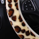 Gear-Cover-Set Car-Steering-Wheel-Covers Car-Interior-Accessories Plush-Leopard