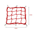 Motorbike Motorcycle Cargo 6 Hooks Hold Down Net Bungee - Red size 30*30cm