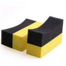 10X Car Wash Tire Wax Polishing Compound Sponge Arc Edge Tyre Brush Cleaning Pad