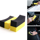 10X Car Wash Tire Wax Polishing Compound Sponge Arc Edge Tyre Brush Cleaning Pad