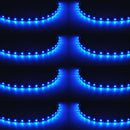 8pcs Blue 15LED/30CM Flexible Light Strip Bar for Car Boat Truck Waterproof 12V