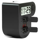 Universal Dual USB Motorcycle Waterproof Charger Motorbike Adapter With Clock