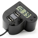 12V Waterproof Motorbike Motorcycle Dual-USB Charger Power Socket Adapter Outlet