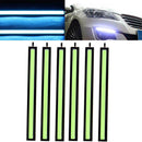 6pcs 12v Led Strip Drl Daytime Running Lights Fog Cob Car Lamp White Day Driving