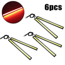 6 x Red Car Daytime Running Light Strip COB LED DRL Driving Fog Lamp 17CM Best
