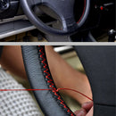 38cm Auto Car Steering Wheel Cover Soft Leather DIY anti-Slip Case Needle Thread