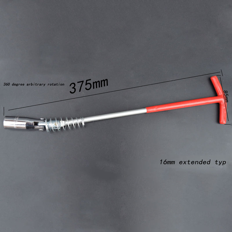 1 Spark Plug Removal Tool 16mm T-Bar T-Handle Flexible Spanner Socket Wrench Hot