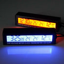 Multi-Function Digital Car Voltage  Clock Inside/Outside Temperature Thermometer