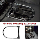 For Ford Mustang 15-18 Carbon Fiber Style Car Console Gear Shift Panel Trim
