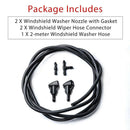 Front Windshield Wiper Washer Nozzle Pipe Hose Line with Wiper Hose Connector